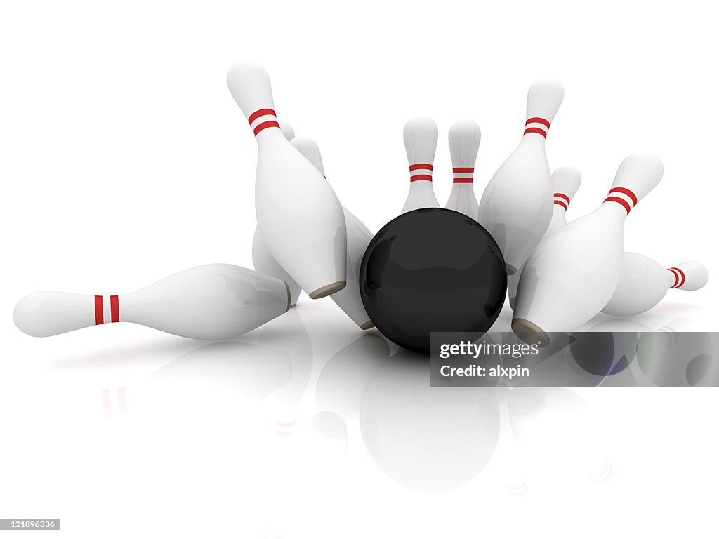 Bowling Pins and Ball