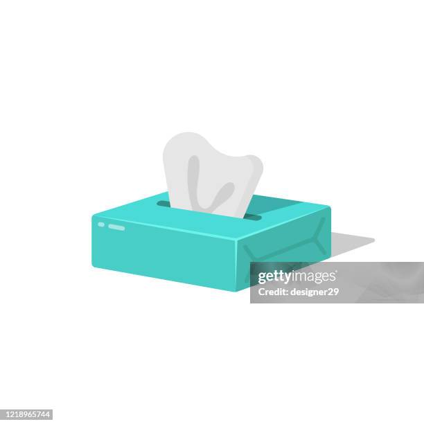 tissue, paper napkins and wet wipes box icon flat design. - facial tissue stock illustrations