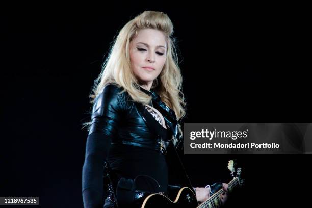 American pop star Madonna in concert with the MDNA World Tour show at the San Siro stadium. Milan , June 14th, 2012