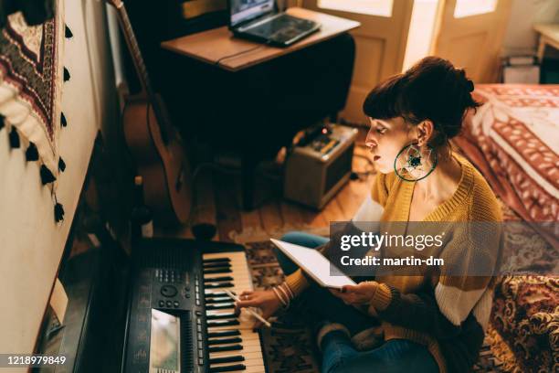 home office - song writer stock pictures, royalty-free photos & images