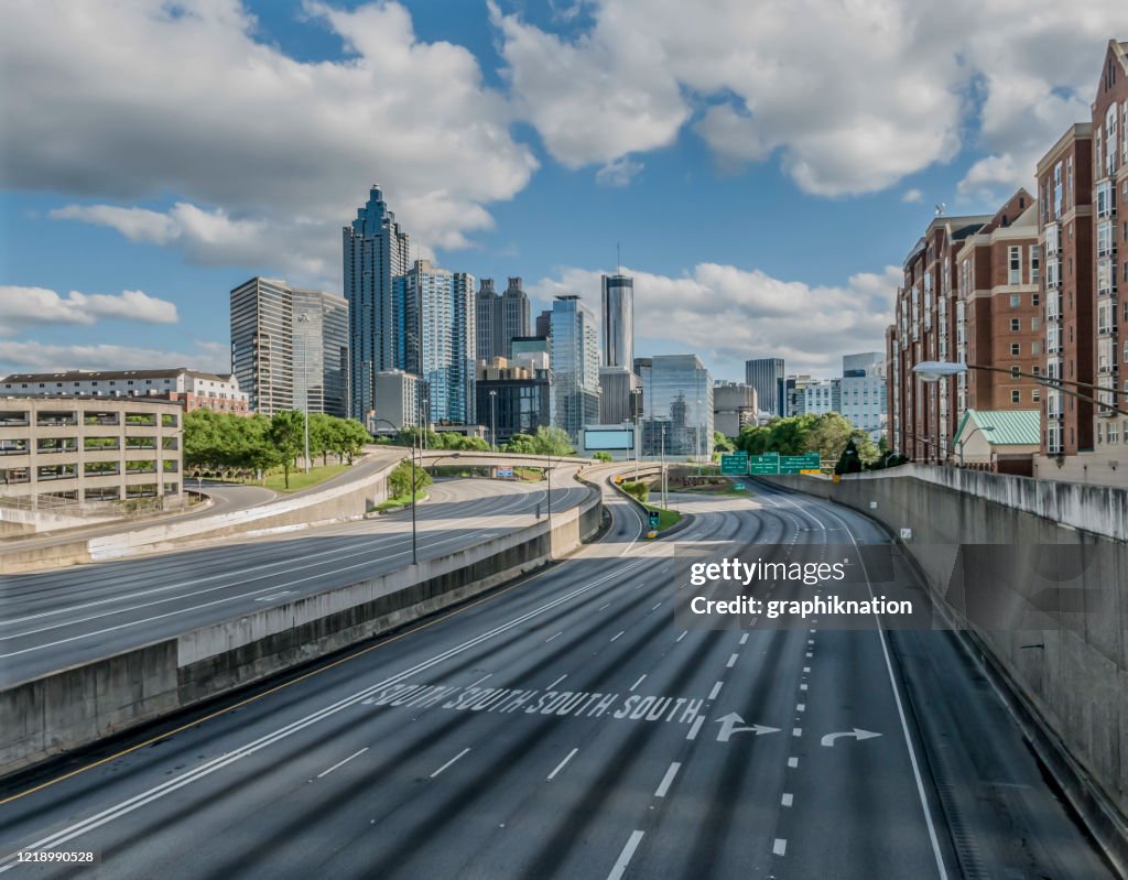 Atlanta Empty Highway During COVID-19