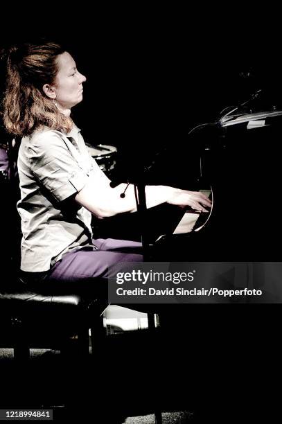 Singer and pianist Hilary Cameron performs live on stage at Ronnie Scott's Jazz Club in Soho, London on 22nd August 2005.