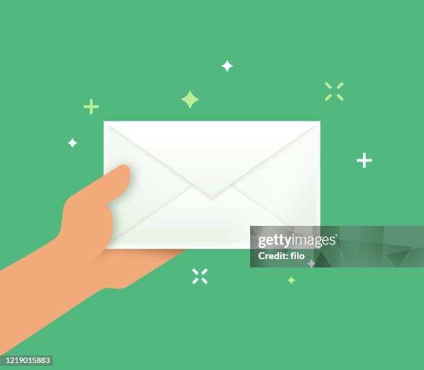 senden oder empfangen eines brief- oder e-mail-umschlags - revers stock-grafiken, -clipart, -cartoons und -symbole