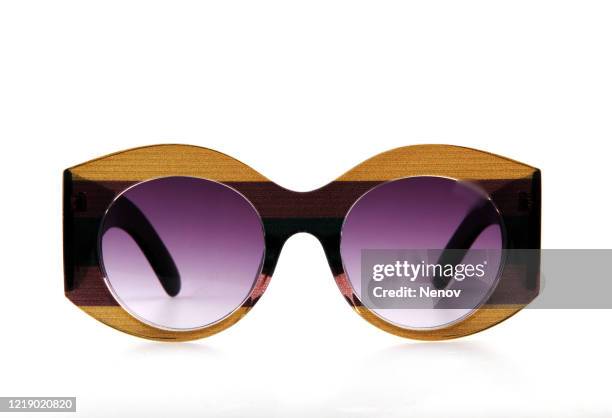 women's polarized sunglasses against white background - sunglasses isolated stock pictures, royalty-free photos & images