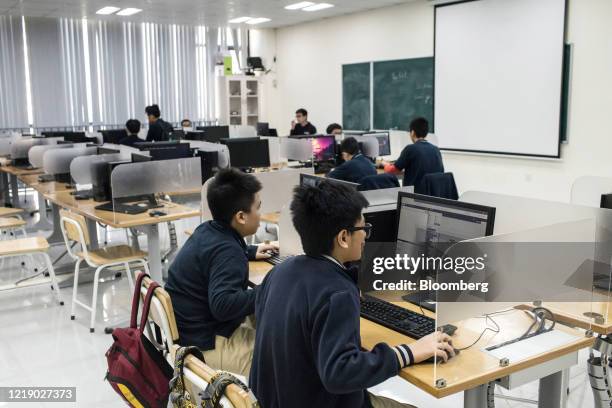 Students attend a programming class at the Vinschool, operated by Vingroup JSC, in Hanoi, Vietnam, on Thursday, Dec. 5, 2019. The Vingroup umbrella...