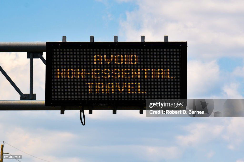 Avoid Non-Essential Travel (Highway Sign)