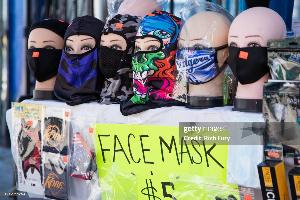 Pop Up Stands Sell Personal Protective Equipment During The Coronavirus Outbreak In Los Angeles