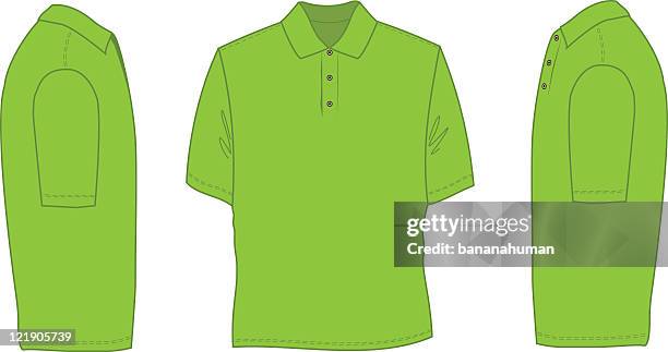 neon green sketch of a polo shirt - polo shirt stock illustrations