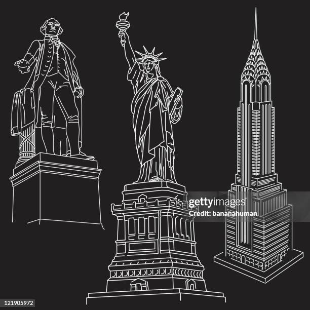 stockillustraties, clipart, cartoons en iconen met usa - chrysler building