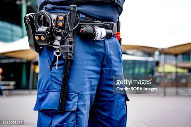 Or Special Enforcement Officer seen with a baton and pepper spray while on duty during the Coronavirus pandemic rules enforcement which consists of...