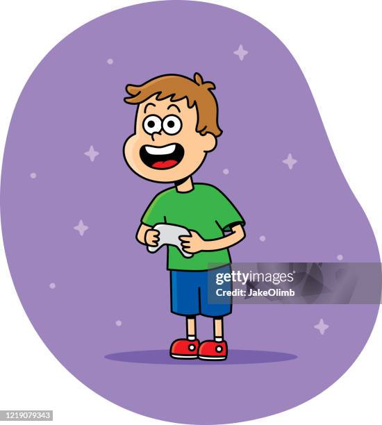 kid with video game controller doodle - holding gaming controller stock illustrations