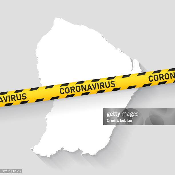 french guiana map with coronavirus caution tape. covid-19 outbreak - french guiana stock illustrations