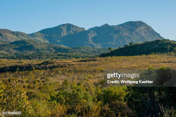 The savannah landscape at the Cascatinha Waterfall near the Santuario de Nossa Senhora Mae dos Homens, a seminary and school converted into a pousada...