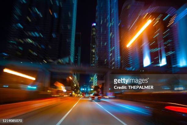 brickell the lights of the city - brickell miami stock pictures, royalty-free photos & images