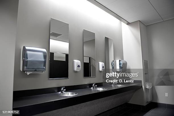 restroom sinks - kitchen paper stockfoto's en -beelden