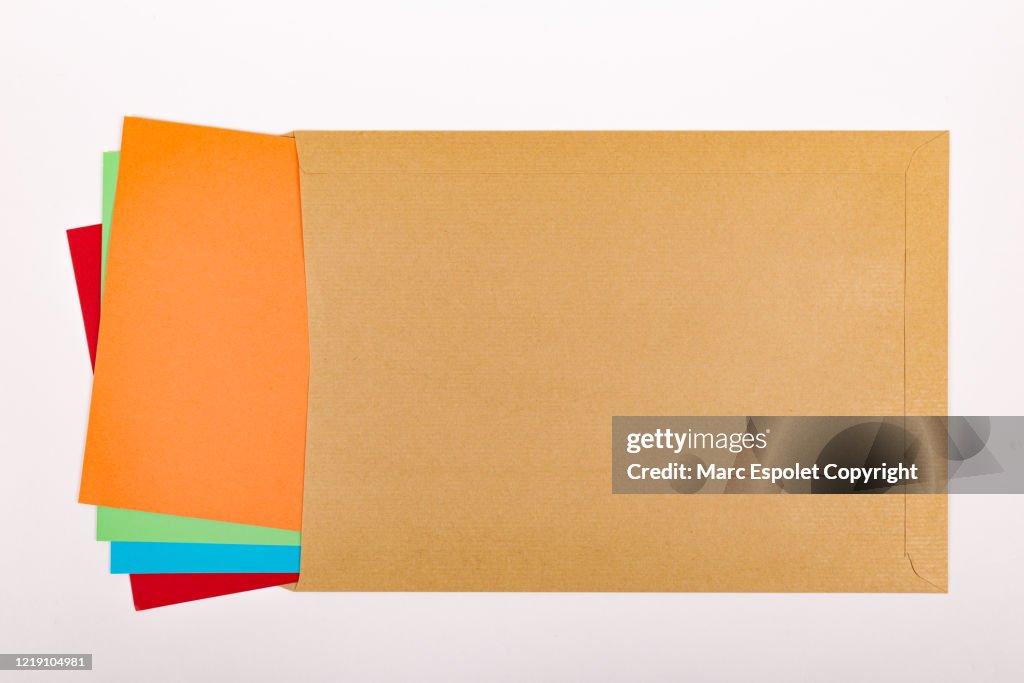 Brown envelope with note