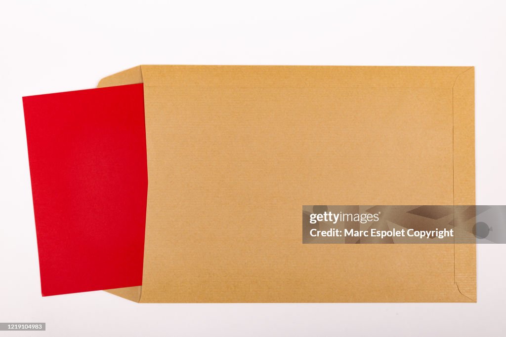 Brown envelope with note