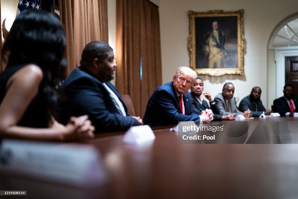 Trump Round Table U.S. President Donald Trump speaks during a round table discussion ...
