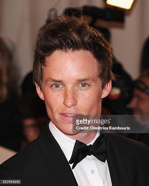 Actor Eddie Redmayne attends the "Alexander McQueen: Savage Beauty" Costume Institute Gala at The Metropolitan Museum of Art on May 2, 2011 in New...