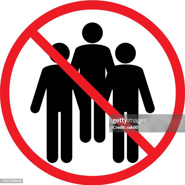 social distance - avoid crowds stock illustrations