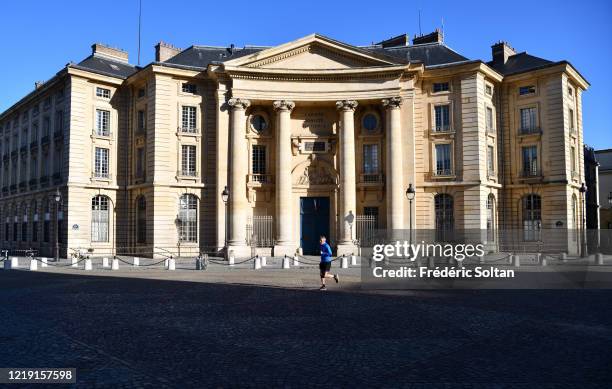 The Pantheon-Sorbonne University closed during the confinement of the French due to an outbreak of the coronavirus on April 14, 2020 in Paris, France.