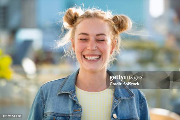 loving life - pierced nose stock pictures, royalty-free photos & images