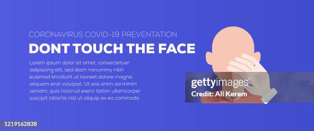 don't touch the face banner - dont touch face stock illustrations