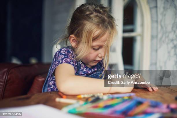 child colouring in a picture - drawing stock pictures, royalty-free photos & images