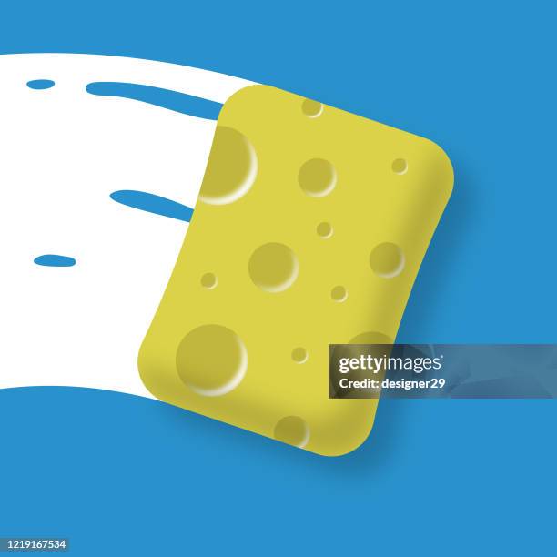 sponge clean icon. cleaning, washing, hygiene concept vector design. - kitchen sponge stock illustrations