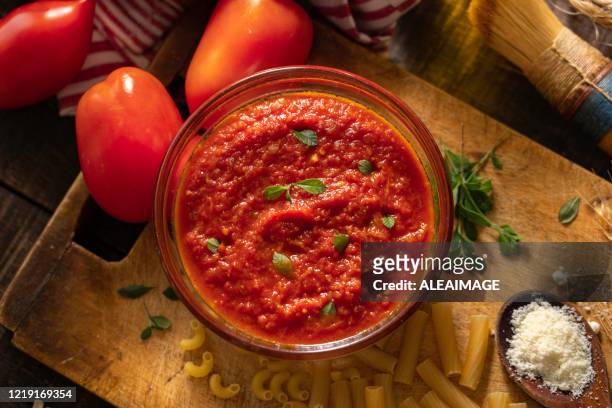 italian tomato sauce - sauce stock pictures, royalty-free photos & images