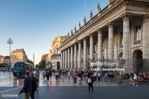 Place de la Comedie and National Opera Theater with Tram, Bordeaux City, France.