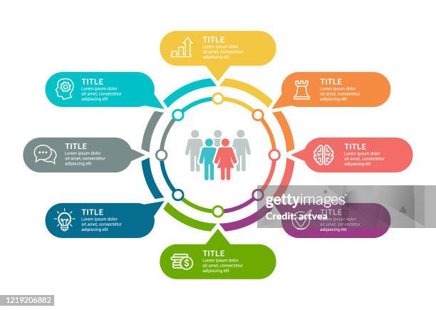 stockillustraties, clipart, cartoons en iconen met set infographic-elementen - getal 8