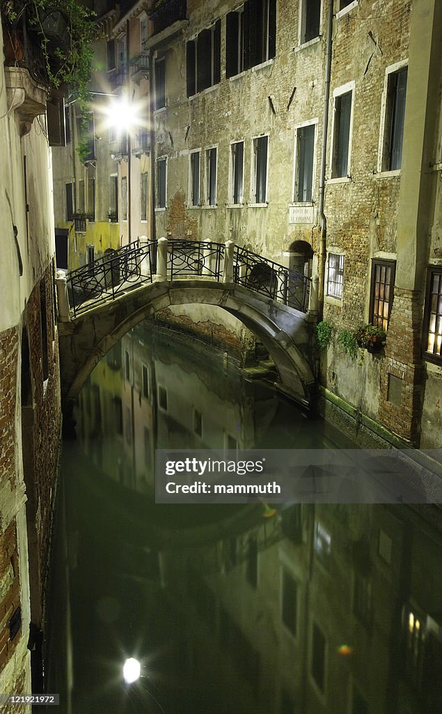 Canal in Venice at midnight