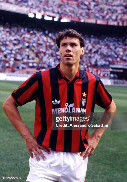 Marco Van Basten of AC Milan looks on before the Serie A on Stadio Giuseppe Meazza in Milan, Italy.