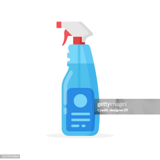 ilustrações de stock, clip art, desenhos animados e ícones de cleaning spray bottle icon. cleaning and hygiene concept vector design. - sprinkler