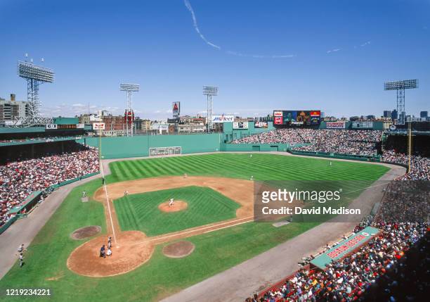 General view of Fenway Park baseball stadium during a Major League Baseball game between the Boston Red Sox and the Baltimore Orioles played on April...