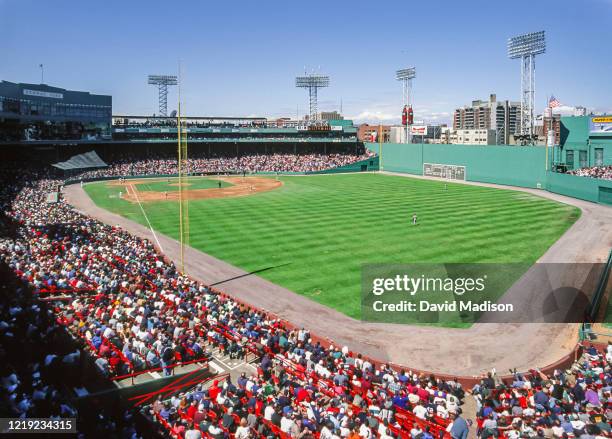 General view of Fenway Park baseball stadium during a Major League Baseball game between the Boston Red Sox and the Baltimore Orioles played on April...