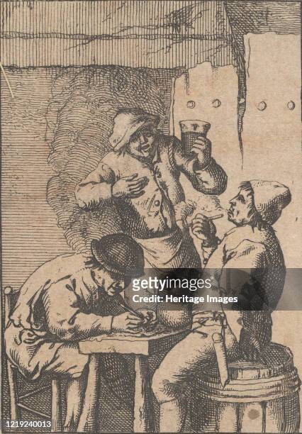 Singer Standing Between Two Smokers, 1610-85. Artist Unknown.