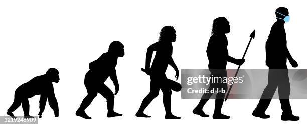 人醫面罩的進化 - early homo sapiens 幅插畫檔、美工圖案、卡通及圖標