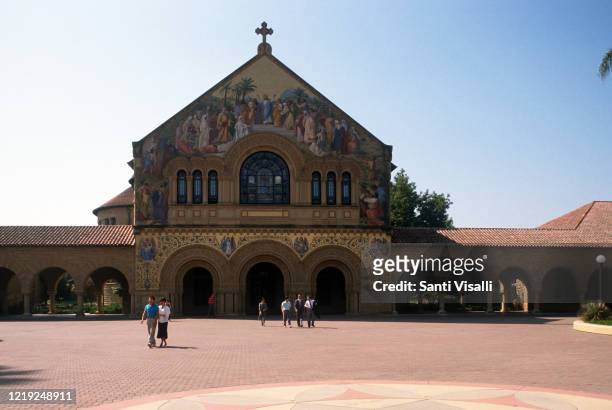 Exterior view of Stanford University on September 9, 1990 in Palo Alto, California.