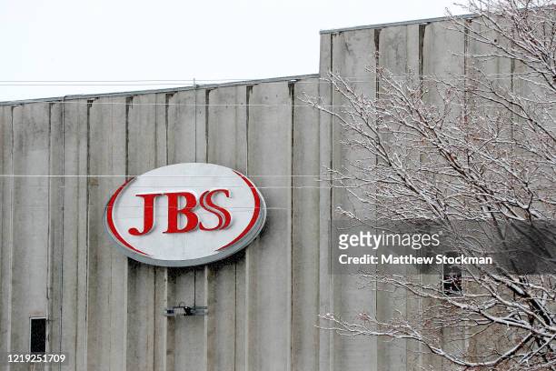 The Greeley JBS meat packing plant sits idle on April 16, 2020 in Greeley, Colorado. The meat packing facility has voluntarily closed until April 24...