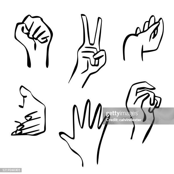humand hand gestures cartoon illustrations - deaf stock illustrations