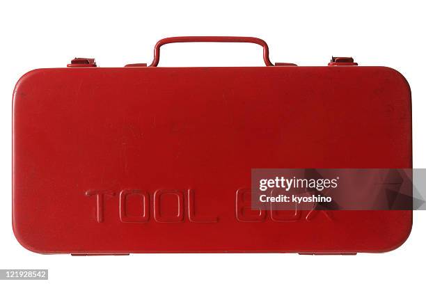 isolated shot of red toolbox on white background - toolbox 個照片及圖片檔