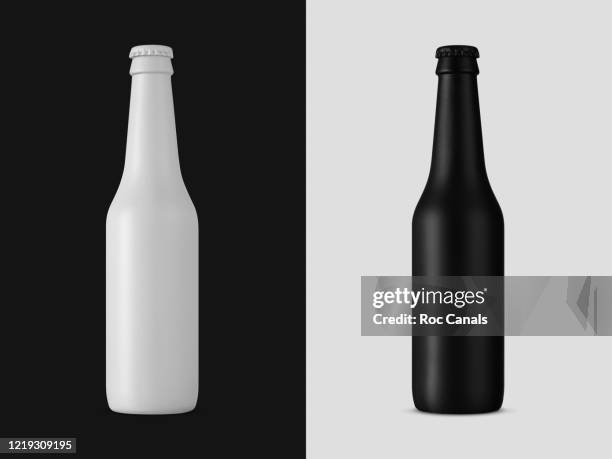 white bottle & black bottle - bottle bildbanksfoton och bilder