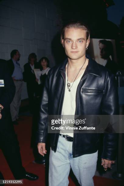 American actor Chad Allen attends the premiere of 'The Basketball Diaries' at the Mann Festival Theatre in Los Angeles, California, 19 April 1995.