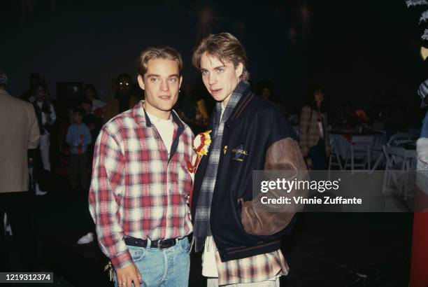 American actor Chad Allen and American actor Jonathan Brandis attend the 62nd Annual Hollywood Christmas Parade at KTLA Studios in Los Angeles,...