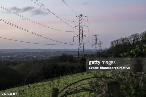 electrical power lines - northern ireland stock pictures, royalty-free photos & images