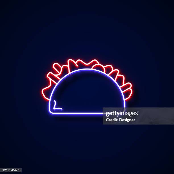 taco icon neon style, design elements - taco stock illustrations
