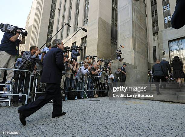 Benjamin Brafman legal counsel to Dominique Strauss-Kahn arrives at Manhattan Criminal Court to attend a status hearing on the sexual assault charges...