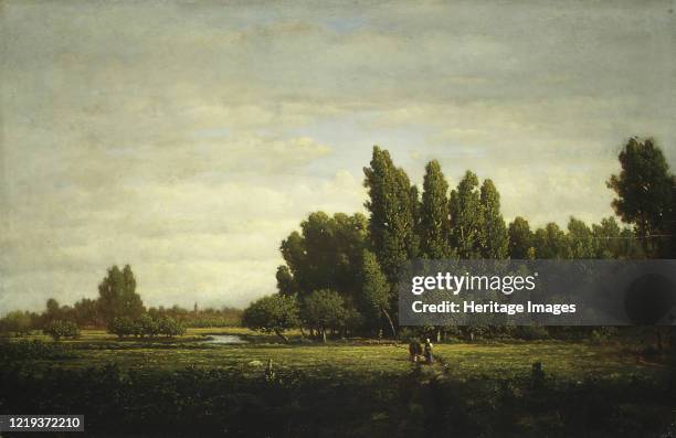 Meadow Bordered by Trees, circa 1845. Artist Theodore Rousseau.